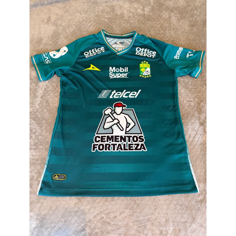 Pirma Club Leon Soccer Jersey Mens Large Teal Green Liga MX Football Shirt